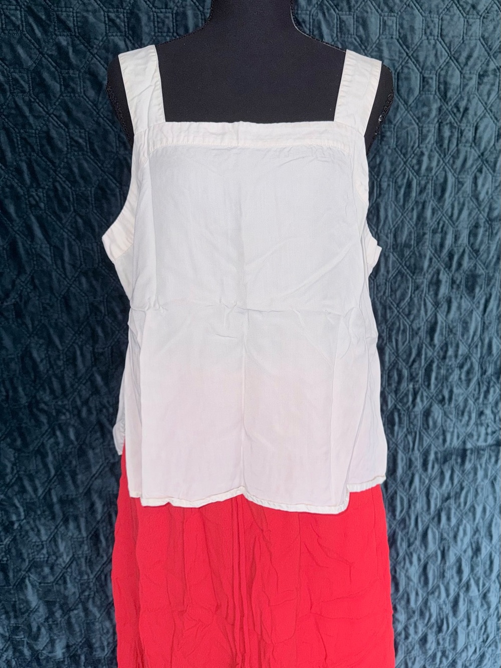 Banana Republic White Square-Neck Tank with Wide Straps